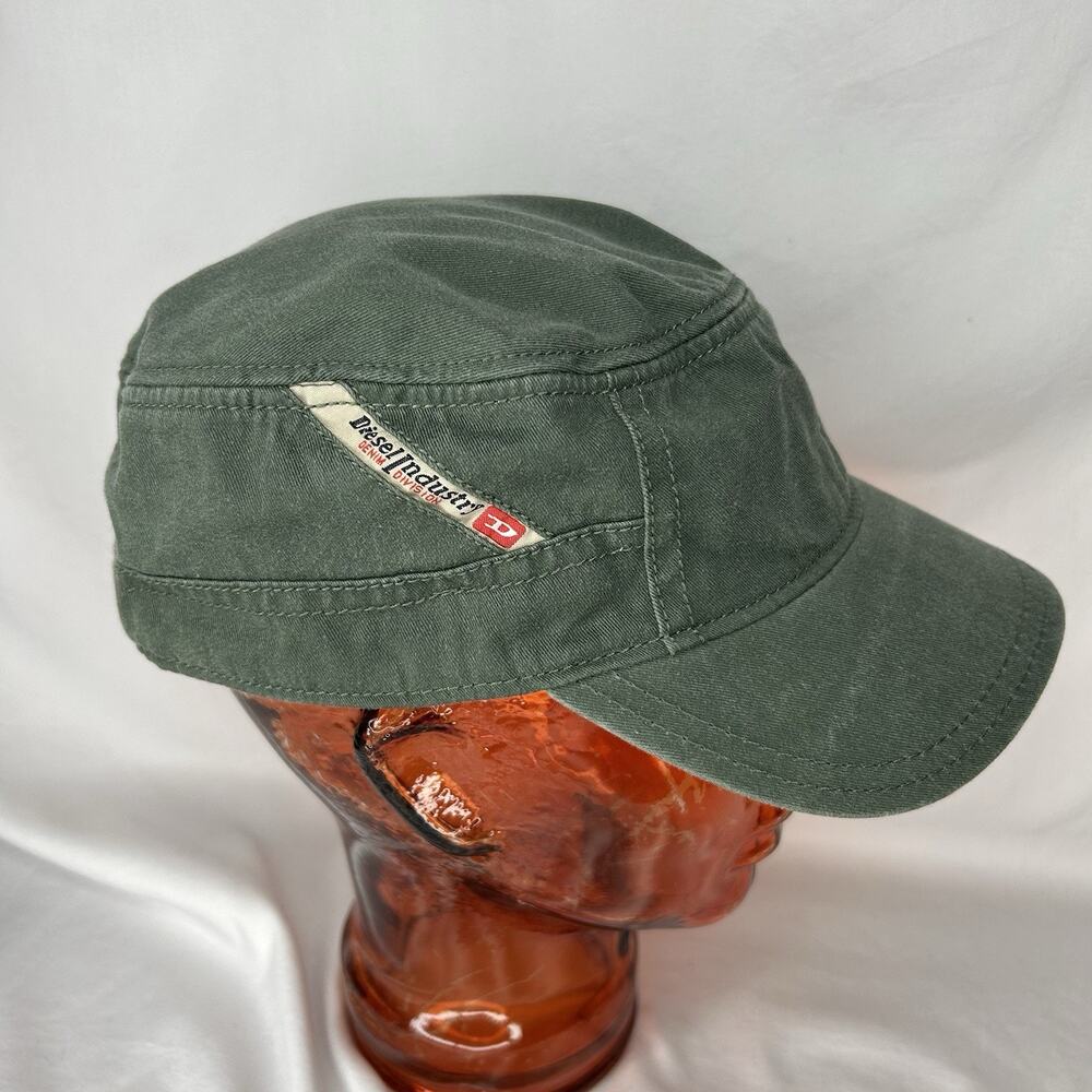 Diesel Industry Denim Division Cadet Cap News Boy Hat Green One Size